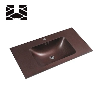 Comptoirs de salle de bains en résine rouge