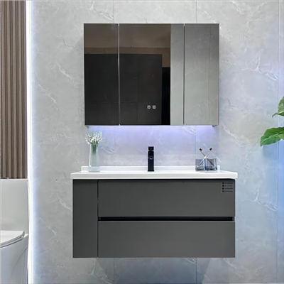 Armoire en bois de salle de bain moderne