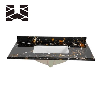 Lavabo de salle de bain en quartz Portoro