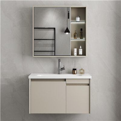 Petite vanité de salle de bain avec lavabo